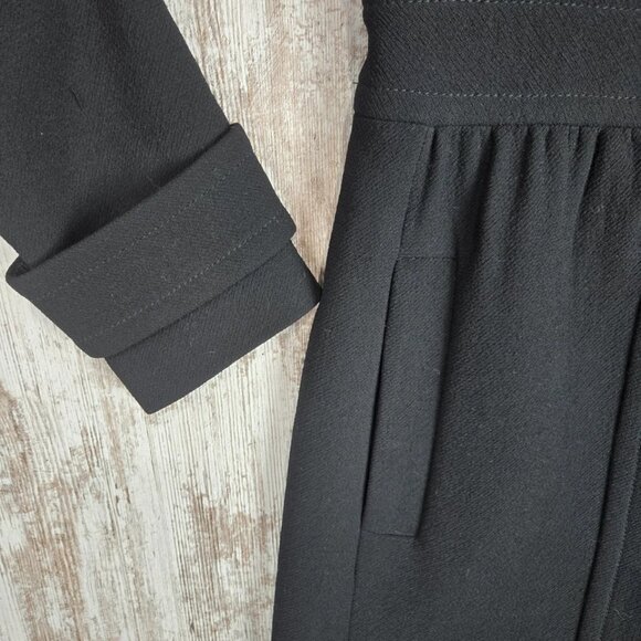 J Crew Womens Size 2 Factory Skirted Dress Coat Double Cloth Black Wool - Picture 4 of 9